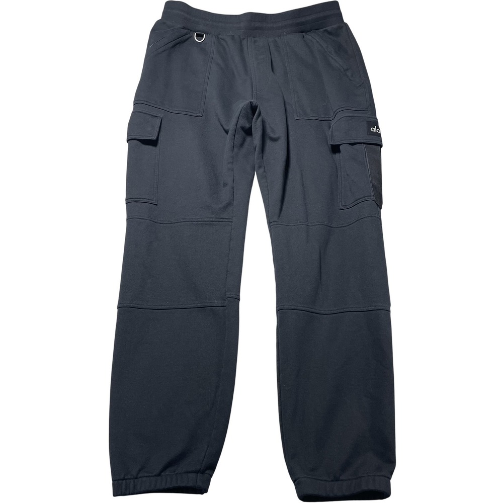 Alo Cargo Jogger Sweatpants Men's XL Black Performance Cuffed Drawstring Workout